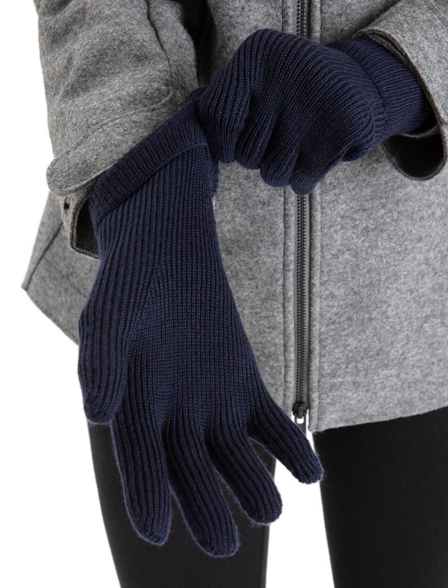 Midnight Navy Icebreaker Unisex Merino Rixdorf Men's Gloves | AU 1061XYUF